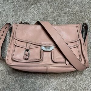 Rag & Bone Blush Pink Leather Large Field Messenger Bag Crossbody MSRP $695